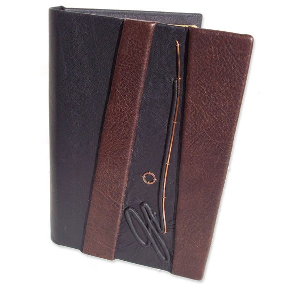 Personalized Notebook Cover with embossed signature, plus pen and business card holders