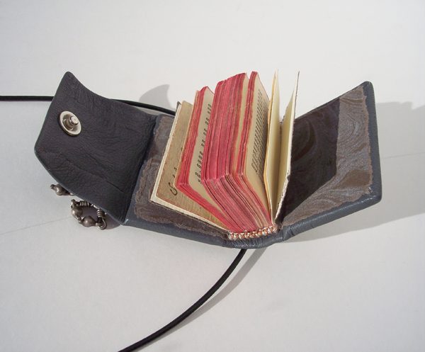 Custom Leather Mini Necklace Book Open