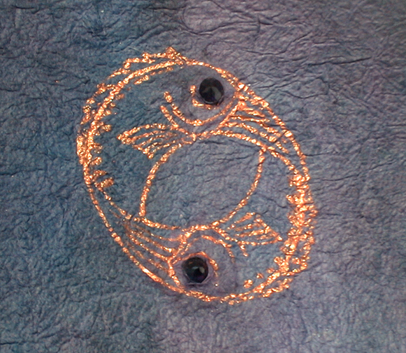 Copper Painted Pisces with Amethyst Eyes