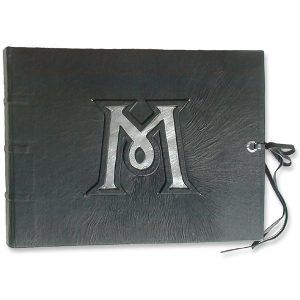 Scottish Leather Wedding Album with Silver Initial and Tartan Coversheets
