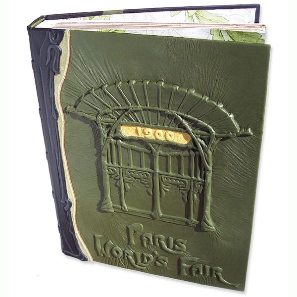 1900 Paris Worlds Fair Leather Book Art Deco Metropolitan Station