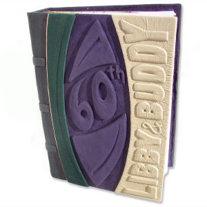 60th Anniversary Album with carved and leather embossed names and 60th