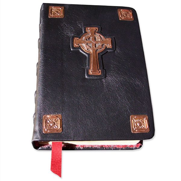 Copper Cross with Rosettes Bible