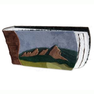 Colorado Flatirons Mountain Range on Leather Scrapbook Landscape Wedding Album