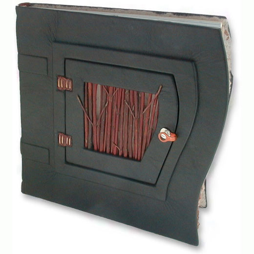 Curved Leather Journal with Hinged Twig Door