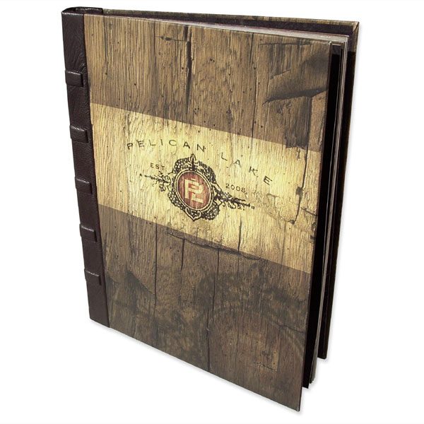 Custom Lake Property Book Personalized in Leather and Printed Fabric