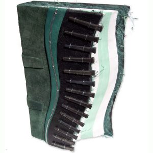 Handbound Green Leather Square Nail Journal with Curved Edge