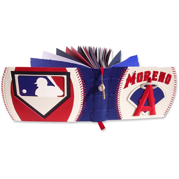 Angels Baseball Album with Major League Logo, Name, and Baseball Stitching