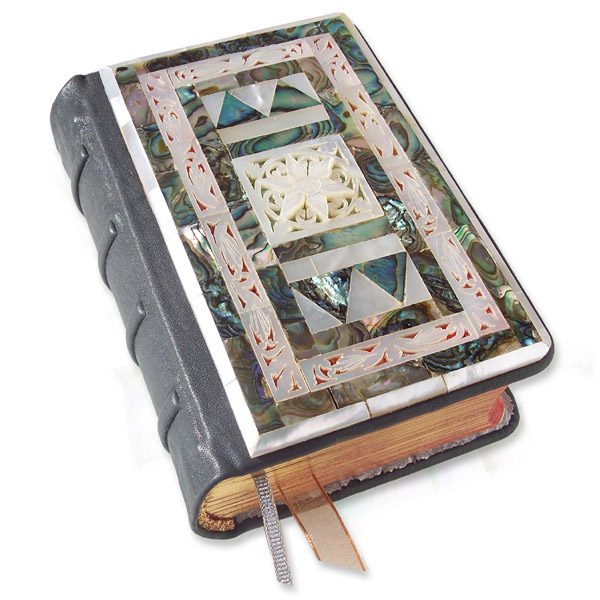 Custom Leather Mother Of Pearl Refurbished Bible