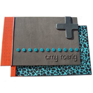 Custom Leather Refillable Art Portfolio with 3-D Name and Screwposts
