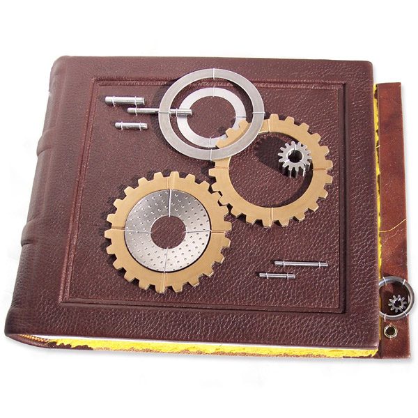 Leather Scrapbook with Diesel Truck Gears and Parts