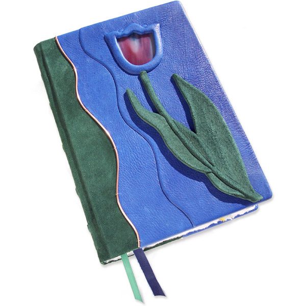 Custom Leather Stained Glass Tulip Bible