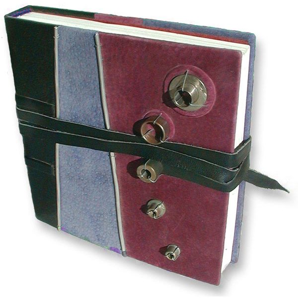 Handbound Leather Journal with Engine Parts and Leather Lace