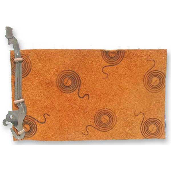 Gold Leather Notebook with Typewriter Hammer and branded swirls