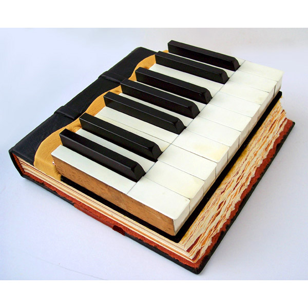 ebony ivory leatherbound music book for pianist journal