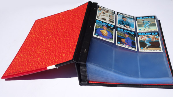 Orange Rain Paper Coversheet in Baseball Card Custom Leather Book