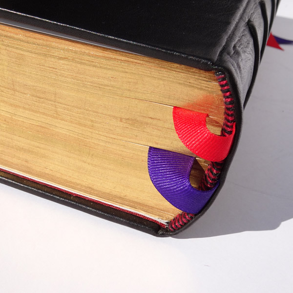 Built-in Bookmarks on Custom Leather Bible