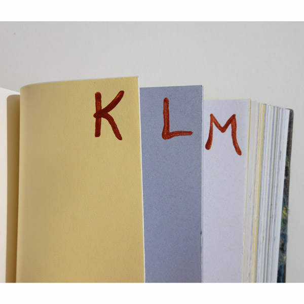 Handpainted Copper Letter in handbound address book